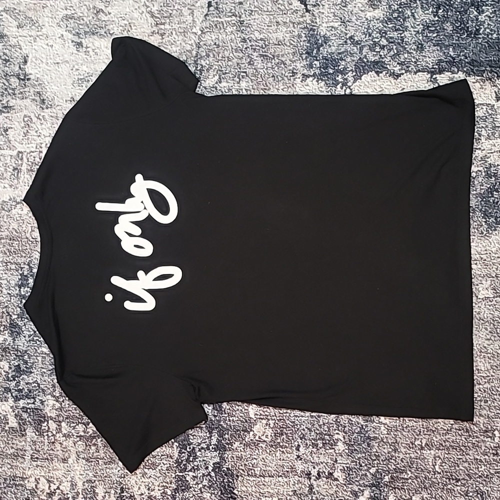 IF ONLY Black V Neck Short Sleeve Shirt